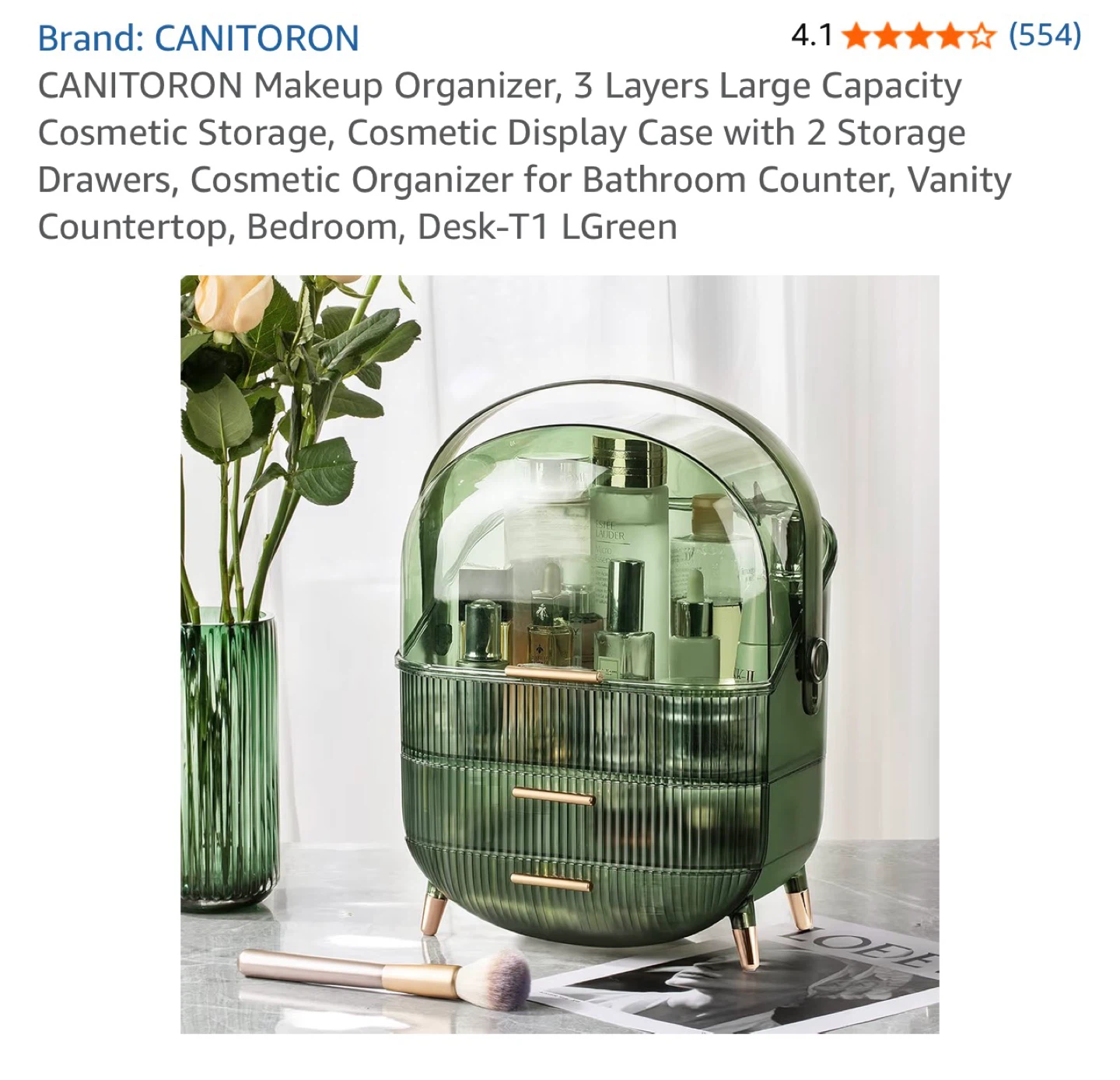 CANITORON 3-Layer Makeup Organizer - LGreen - photo 3
