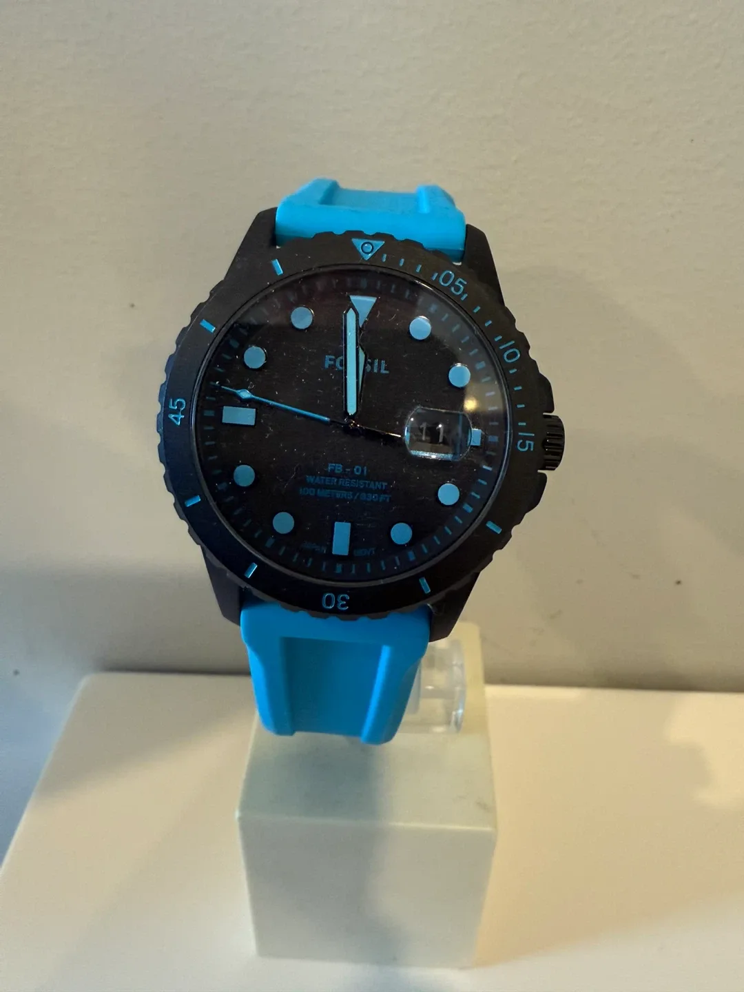 Fossil FB-01 Blue Silicone Strap Watch