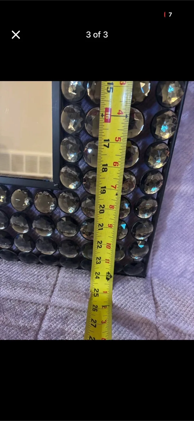 Black Beaded Mirror, 2ft x 2ft image indicator(2)