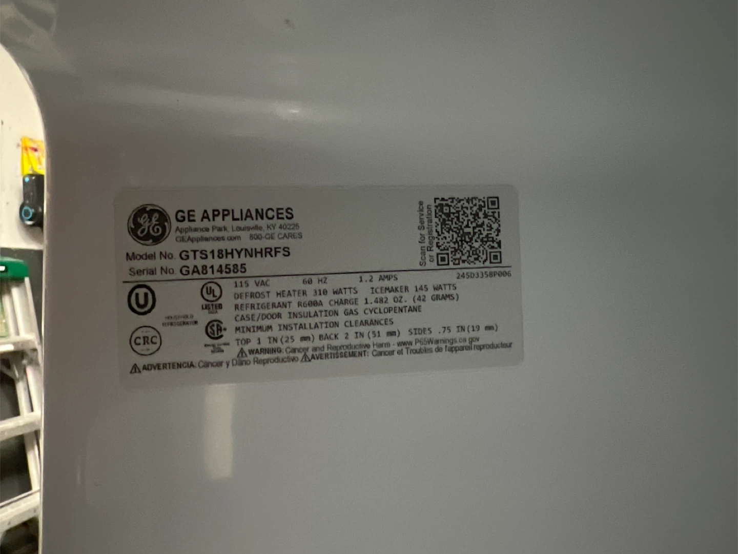 GE GTS18HYNHRFS Refrigerator - photo 4