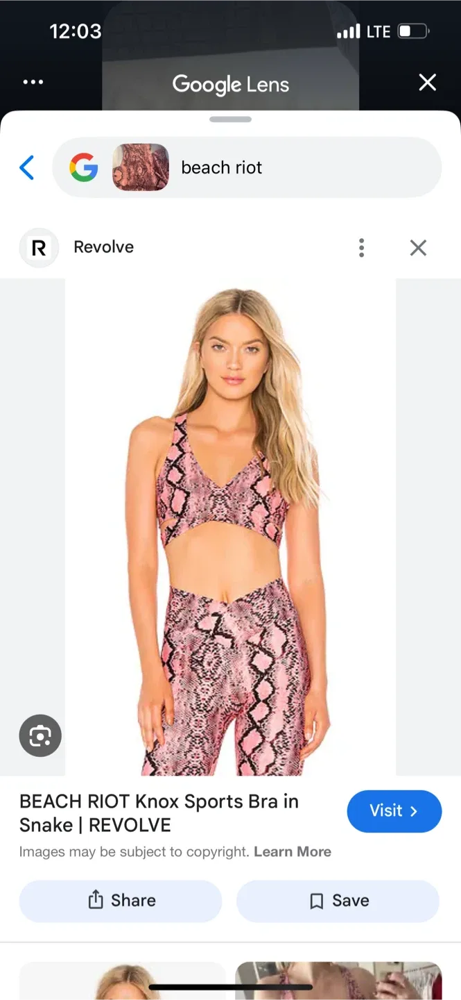 Beach Matching Set Active Wear in Snake