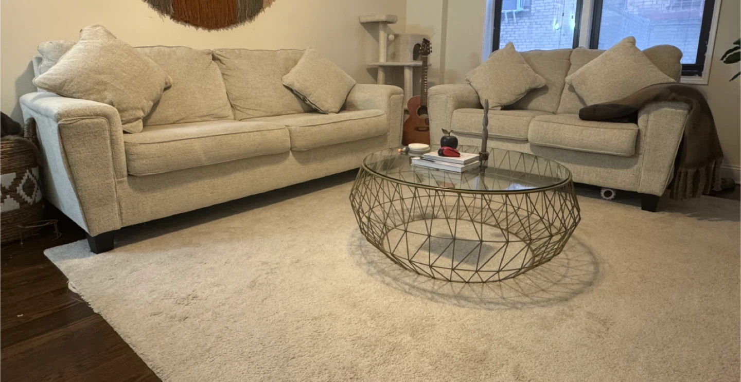 Beige sofa set of 2
