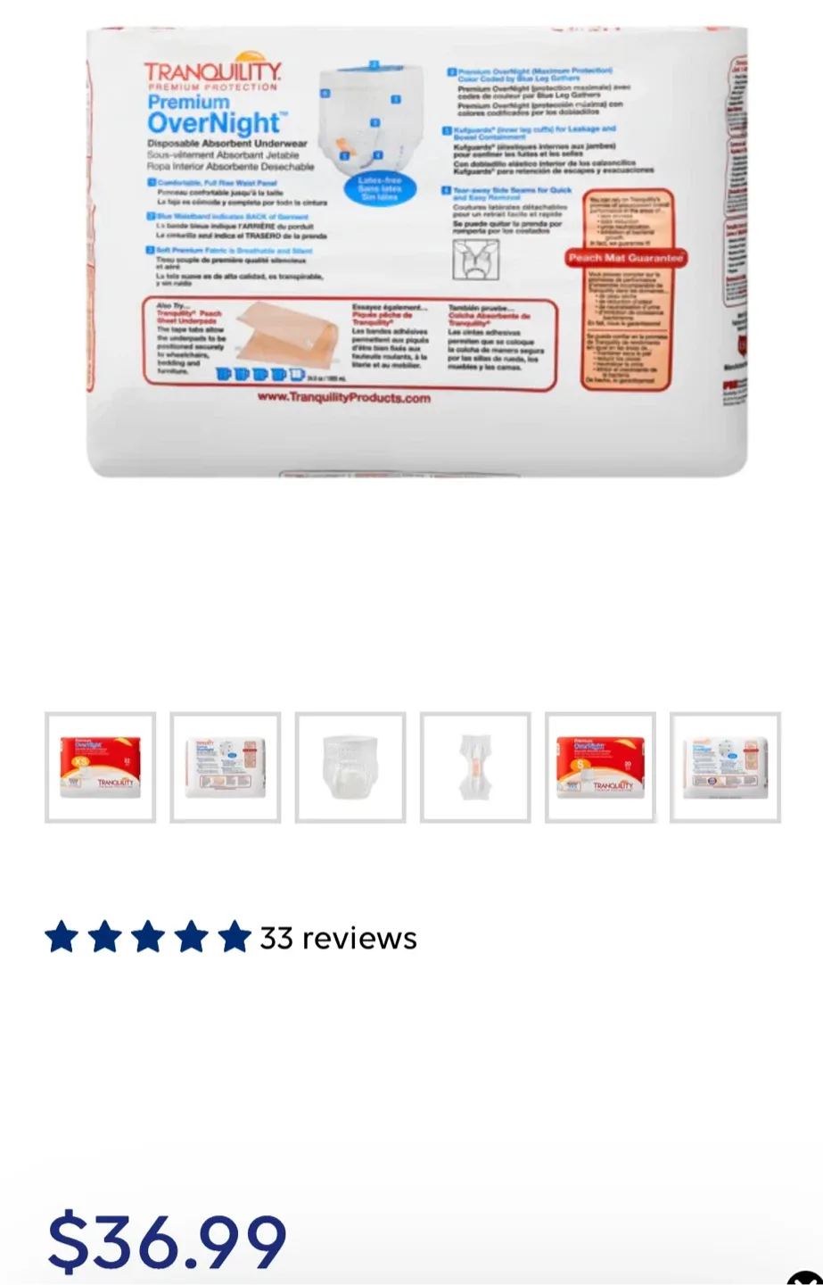 New Tranquility OverNight Underwear XL image indicator(5)