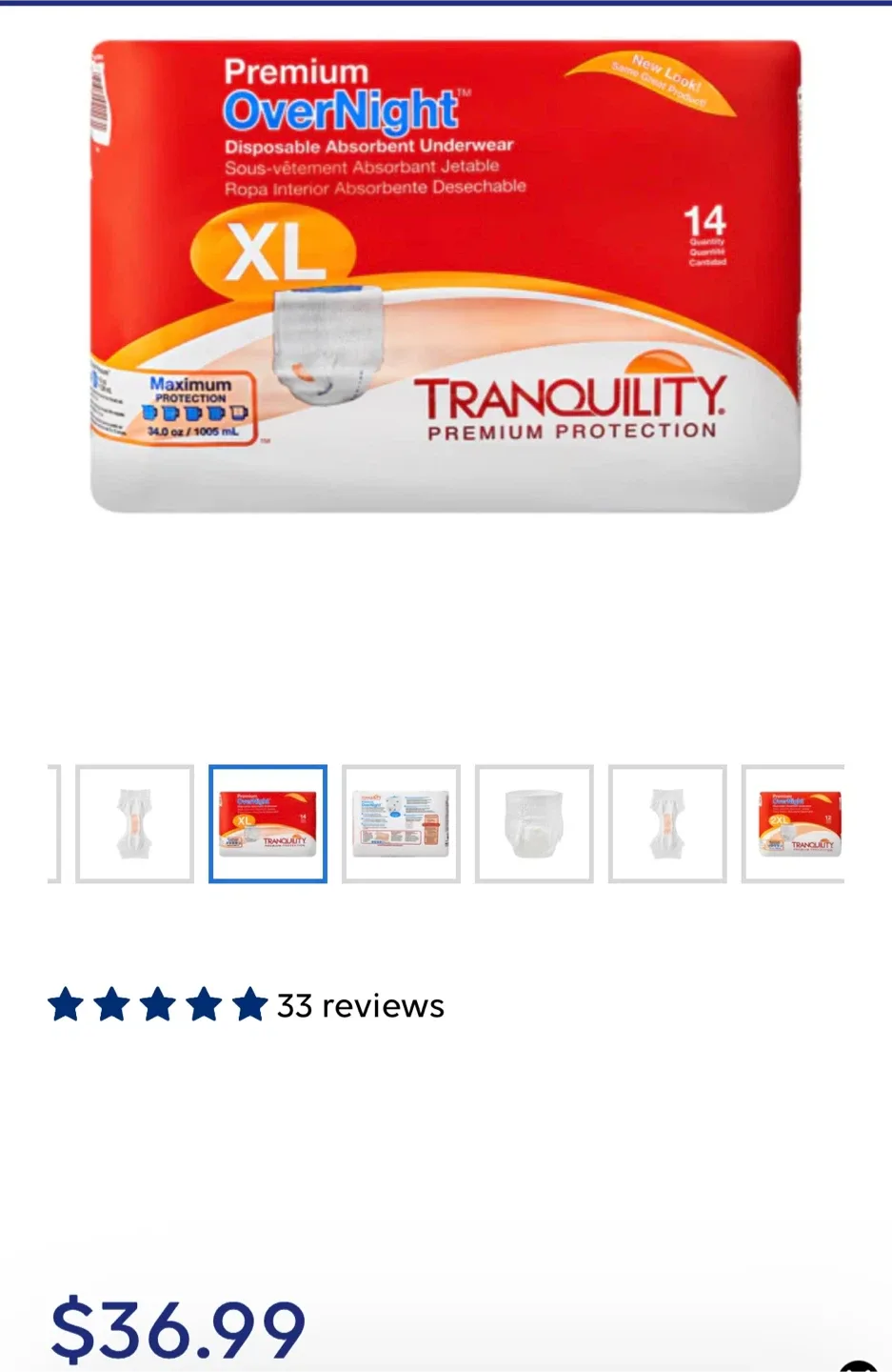 New Tranquility OverNight Underwear XL image indicator(4)