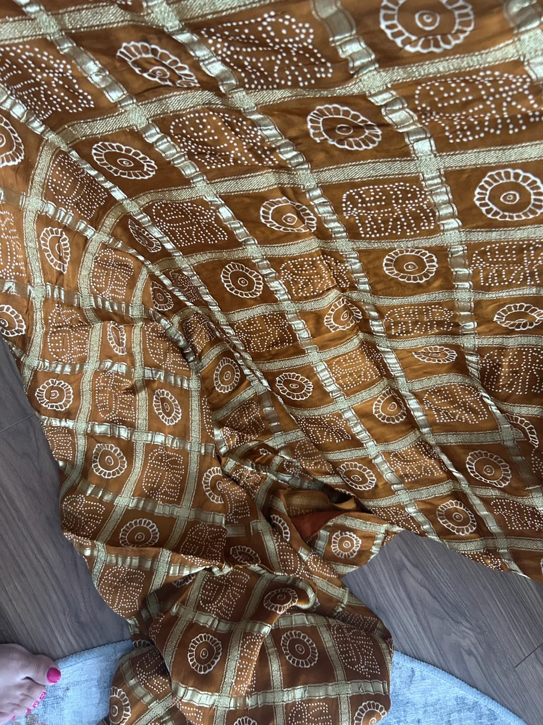 Brown Sari with Blouse image indicator(2)