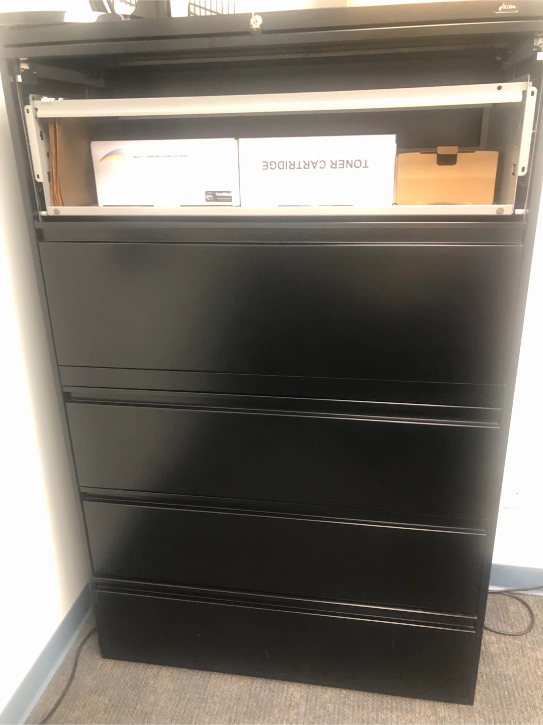 2 x Black 5-Drawer Filing Cabinet - photo 2