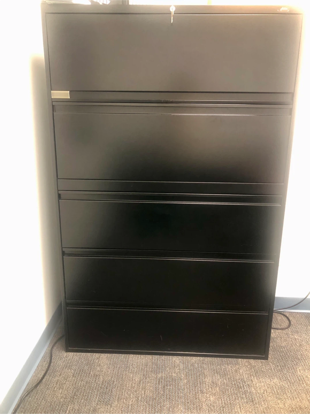 2 x Black 5-Drawer Filing Cabinet - photo 4