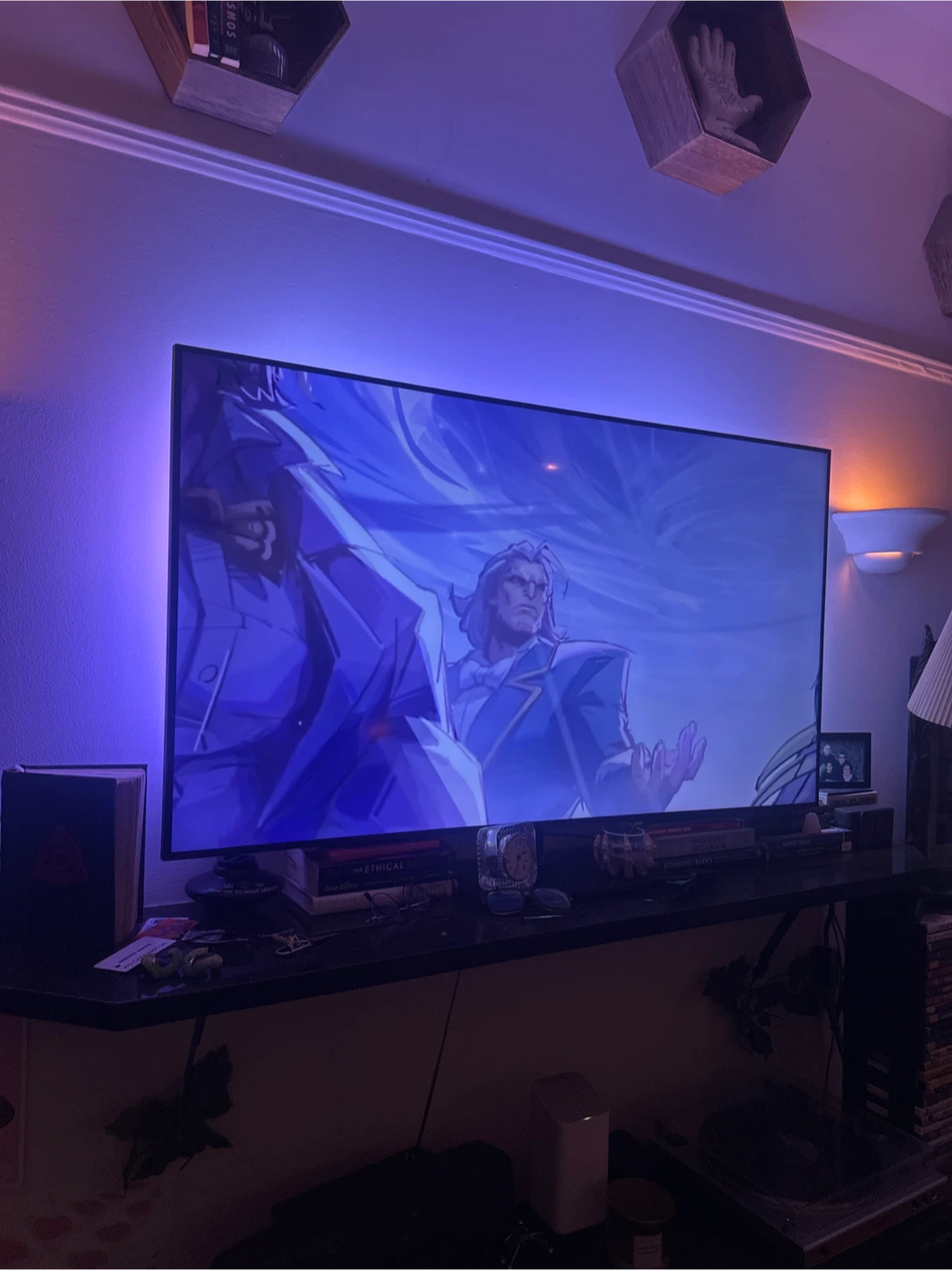 55” Samsung TV w/Phillips Hue Gradient Strip Lights - photo 3