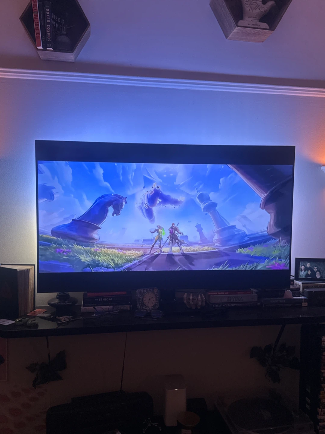 55” Samsung TV w/Phillips Hue Gradient Strip Lights