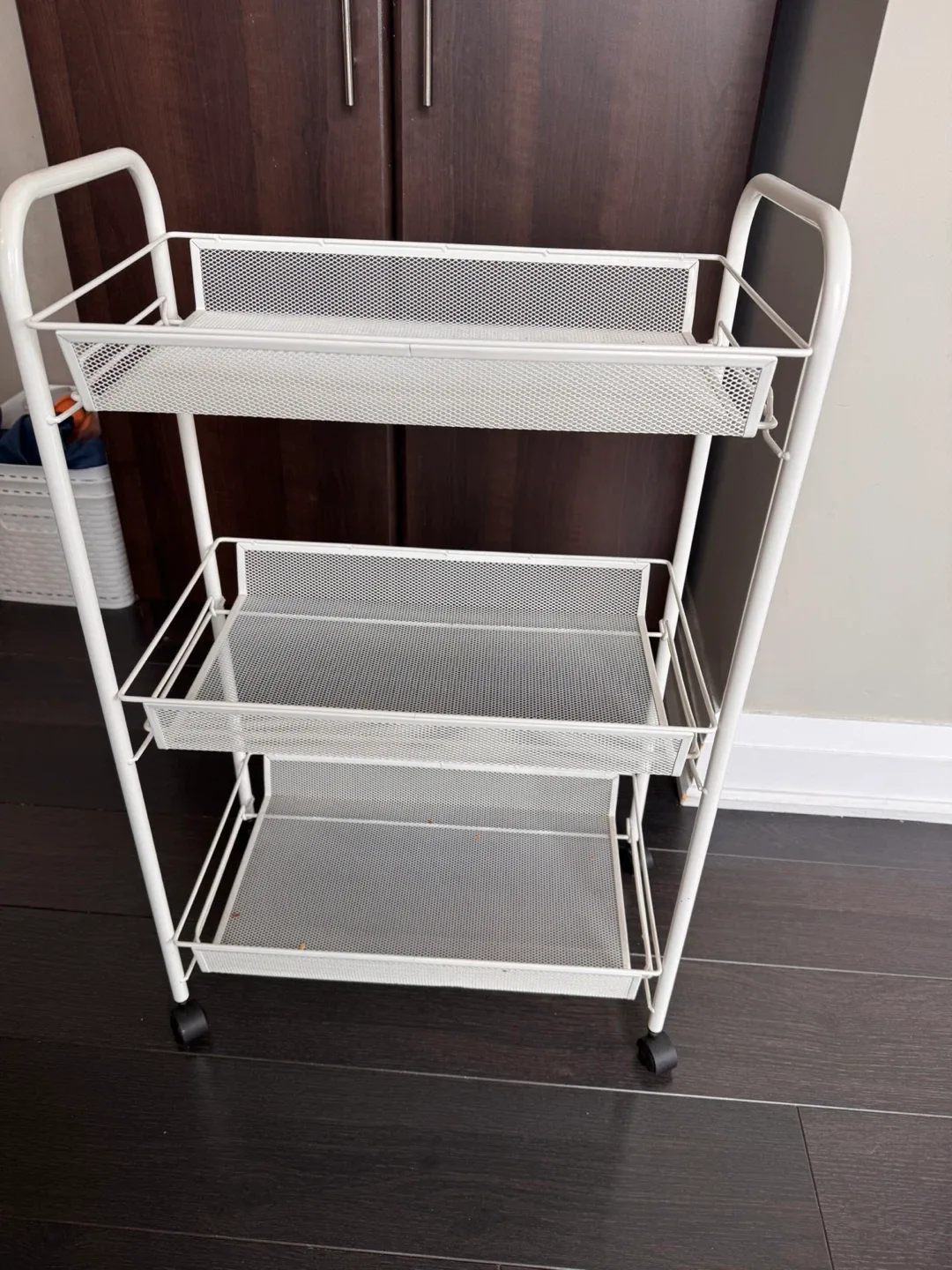 White Rolling Cart - 3 Tier Utility Cart