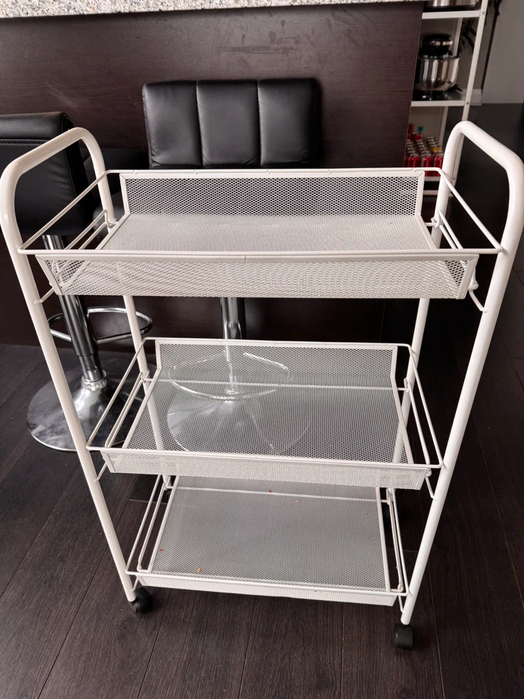 White Rolling Cart - 3 Tier Utility Cart image indicator(3)