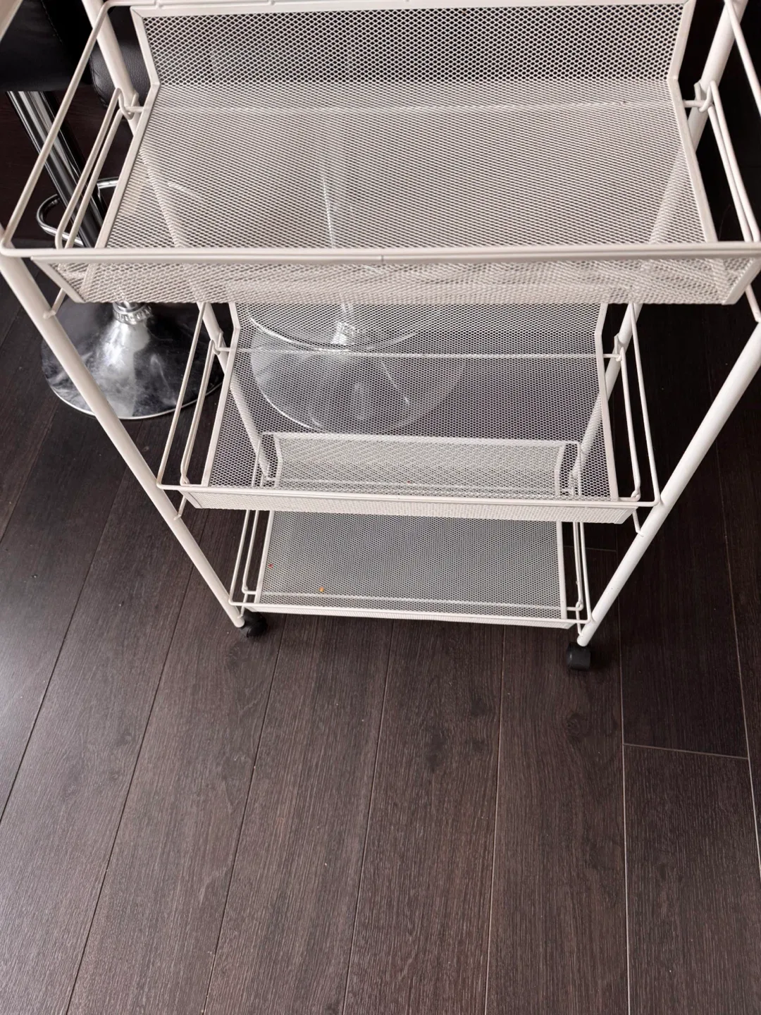 White Rolling Cart - 3 Tier Utility Cart image indicator(2)