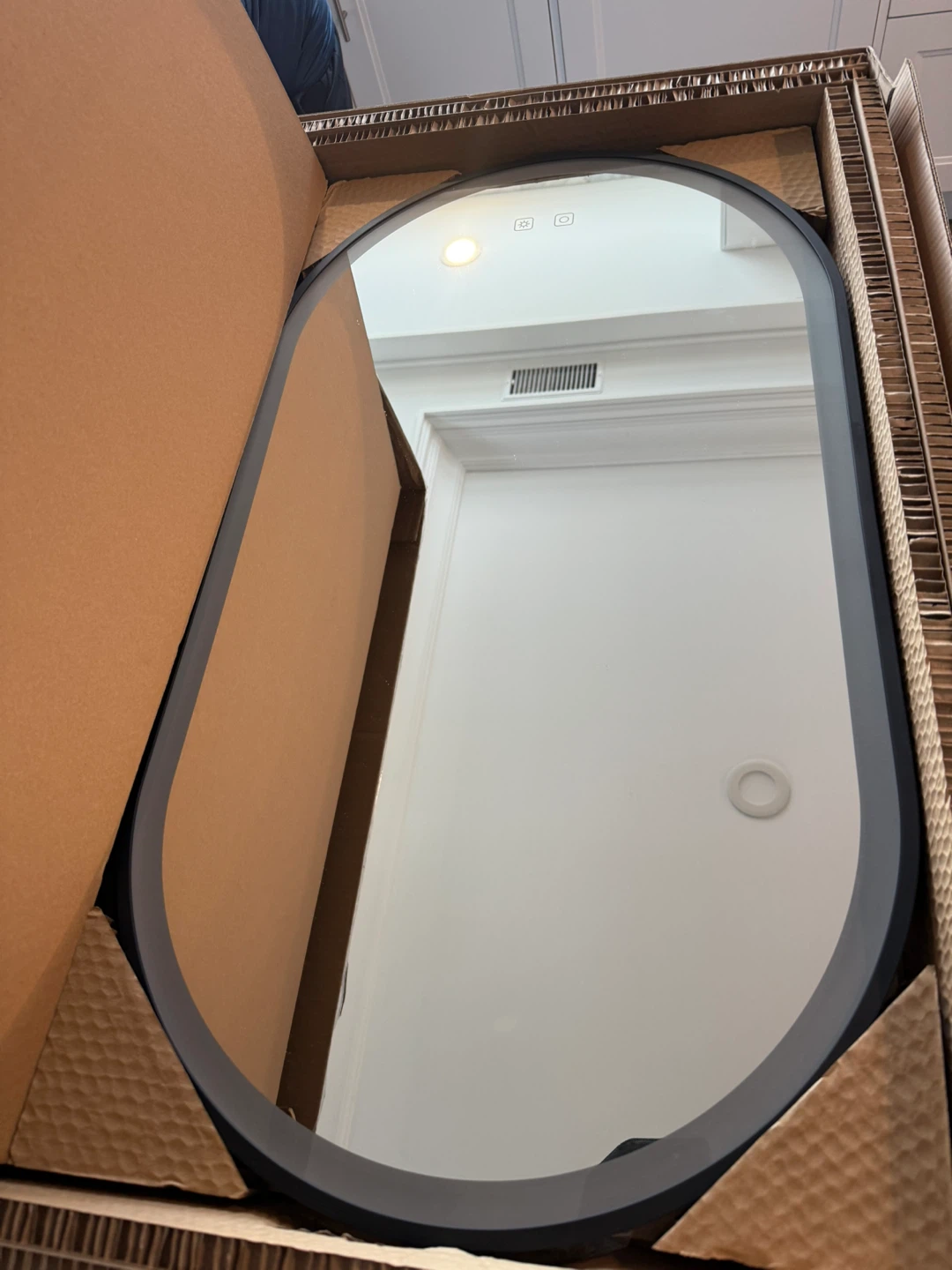 ICO LED Bathroom Mirror - Oval, Black Frame - photo 3