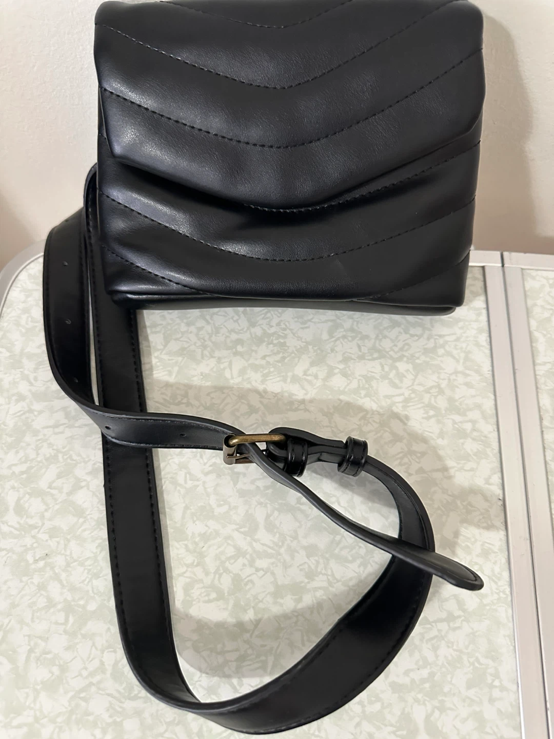 Black Quilted Crossbody Bag - photo 2