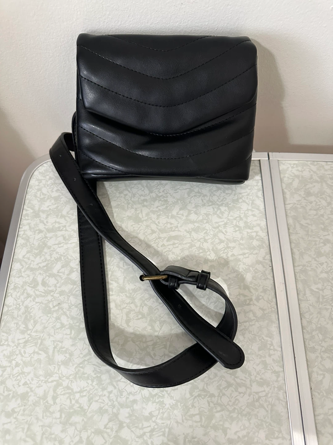 Black Quilted Crossbody Bag