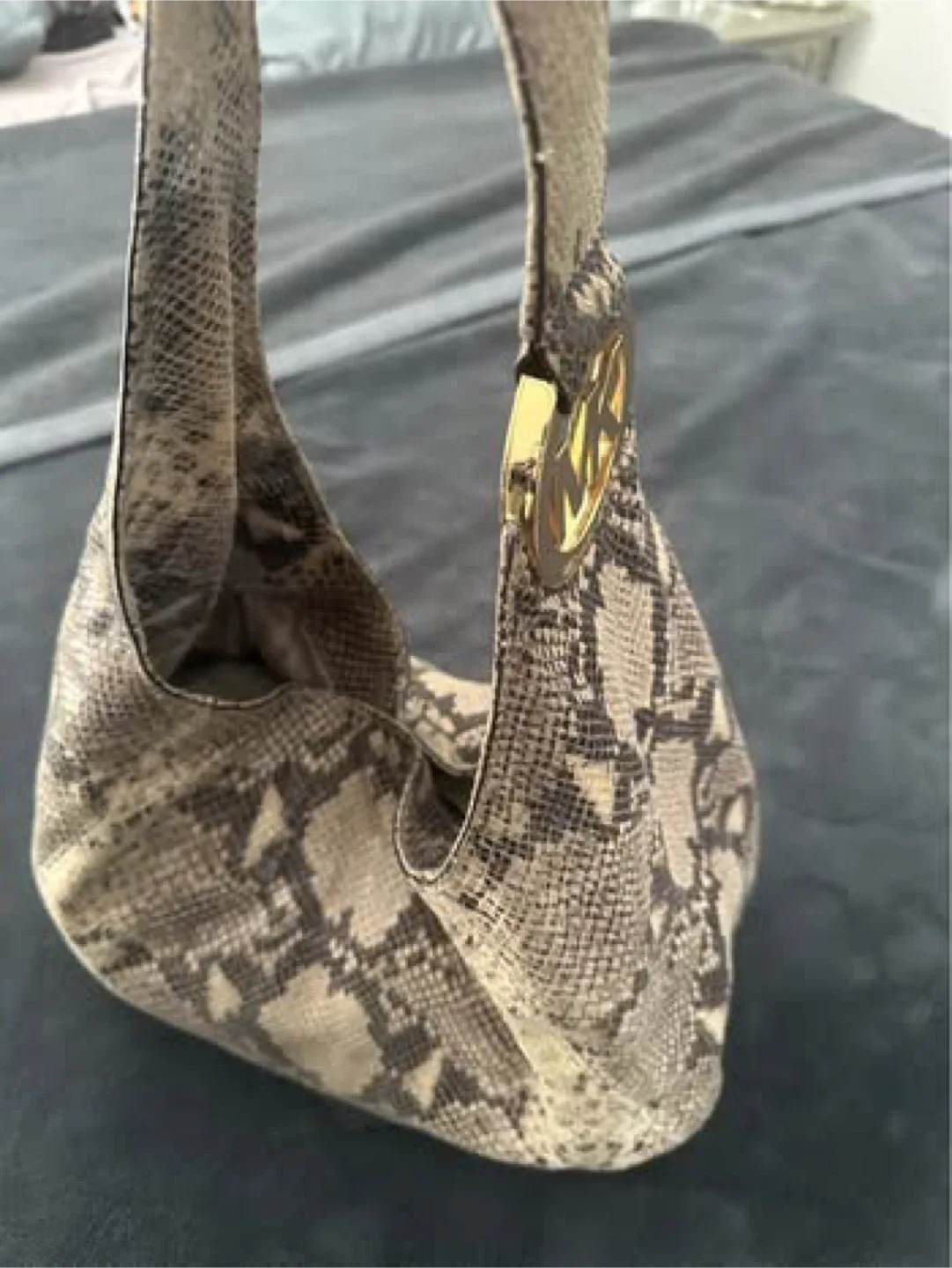 Authentic Michael Kors “python” Snakeskin Hobo Bag image indicator(3)