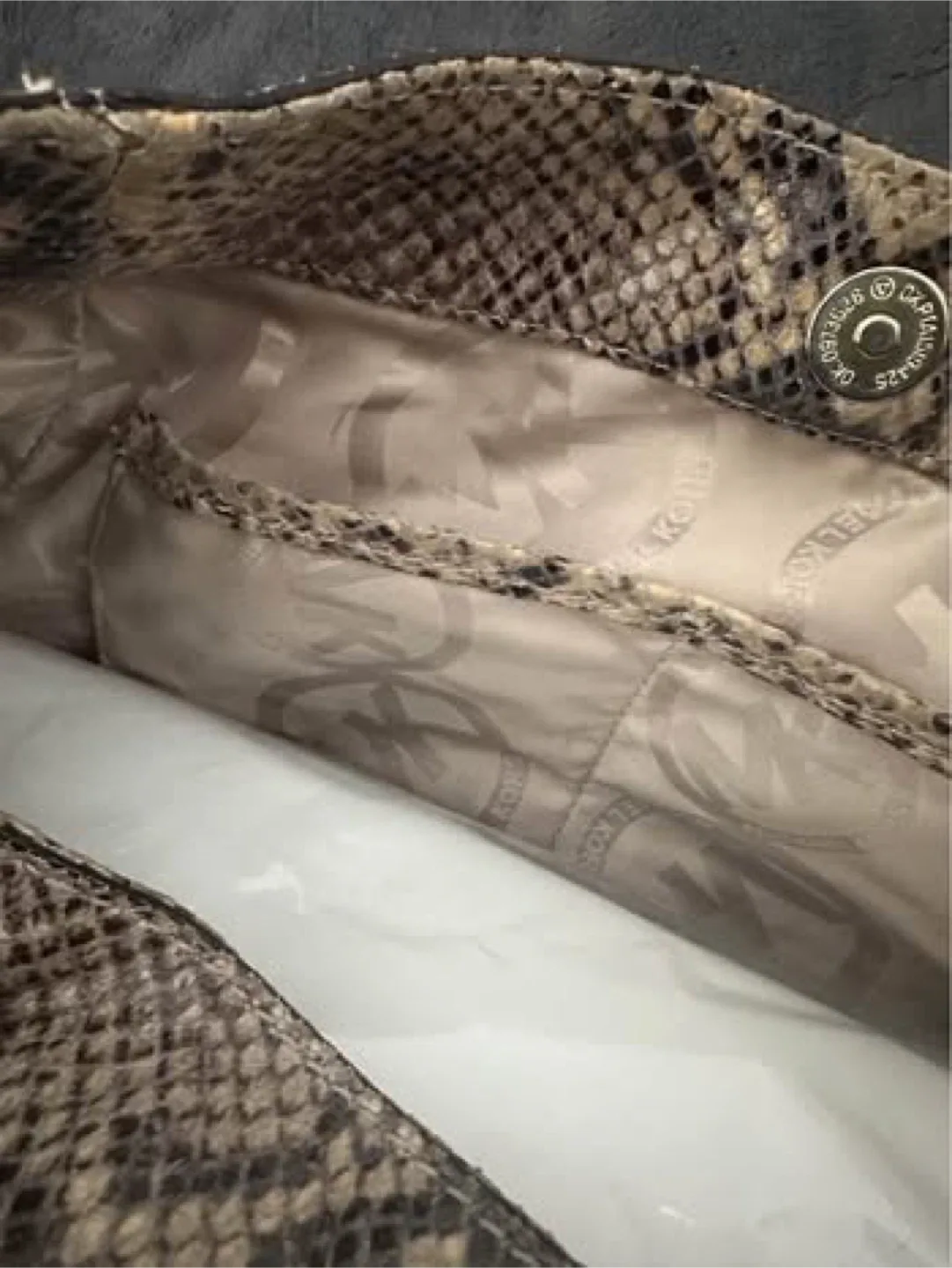 Authentic Michael Kors “python” Snakeskin Hobo Bag image indicator(8)