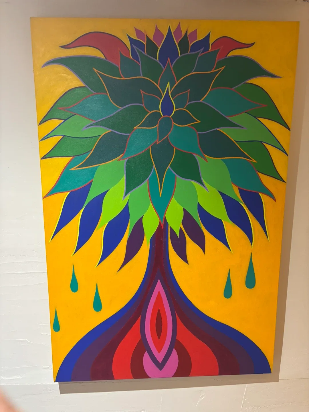 Large canvas painting - “Green Lion”