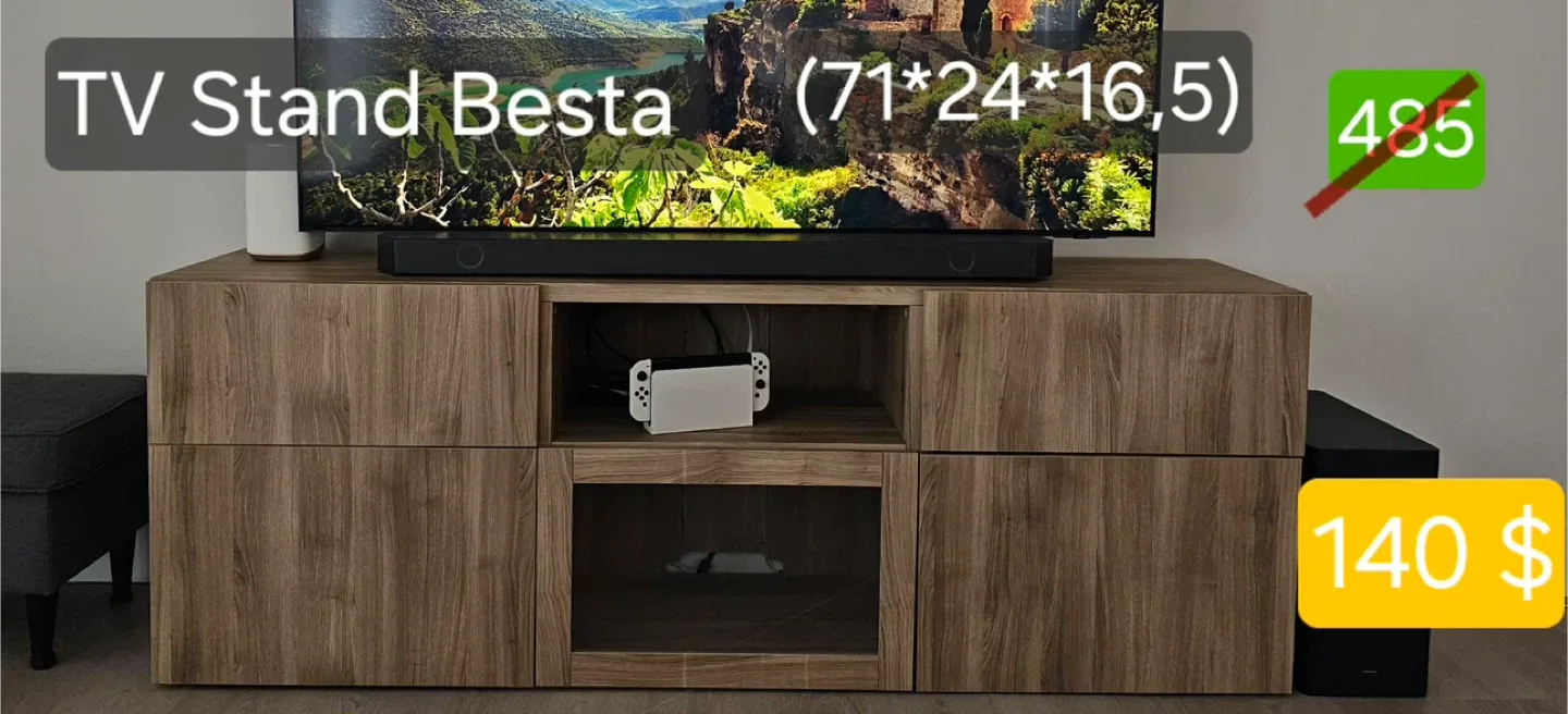 Besta TV Stand (71x24x16.5)