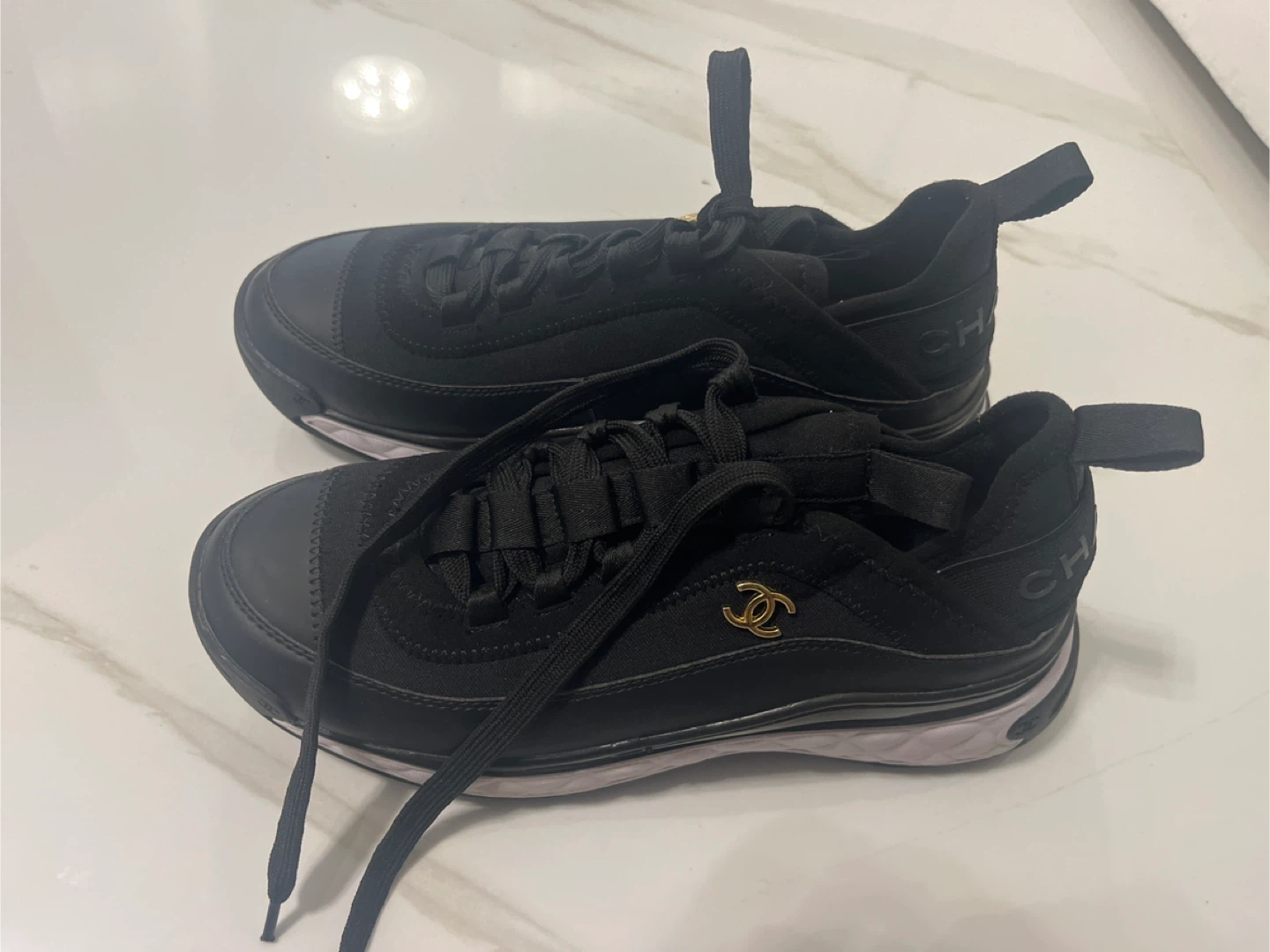 Chanel Sneakers - Black, Size 38