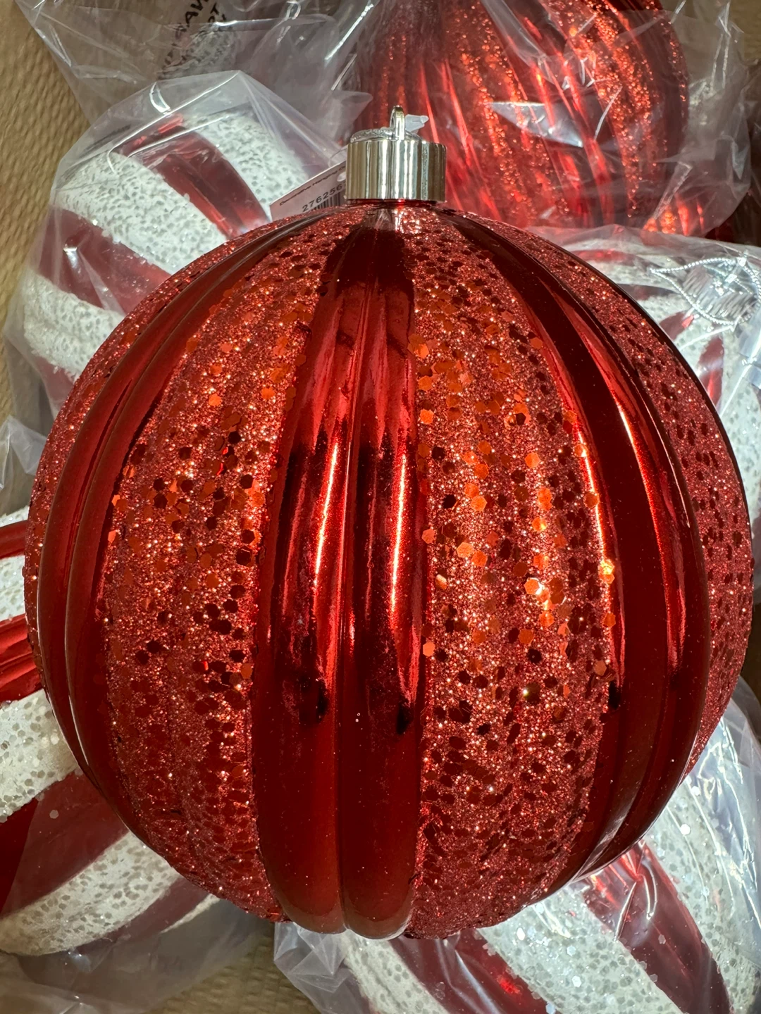Beautiful 8” Ornament Christmas Ball - 3 Pack, Red