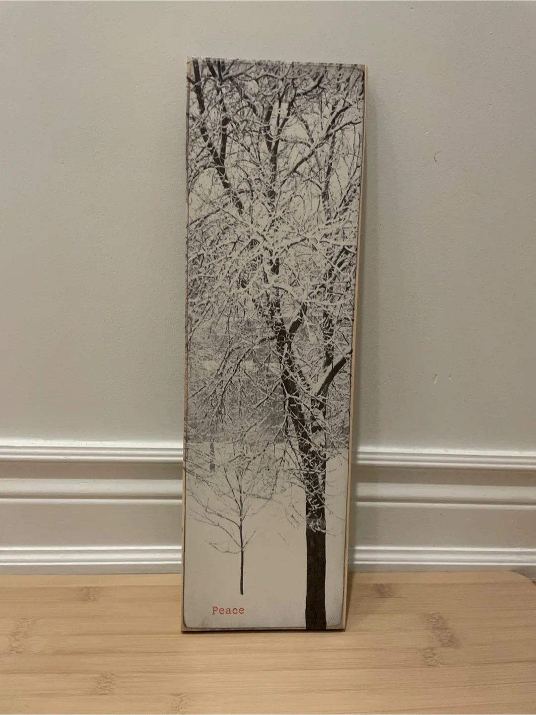 New Winter 'Peace' Wood Wall Art