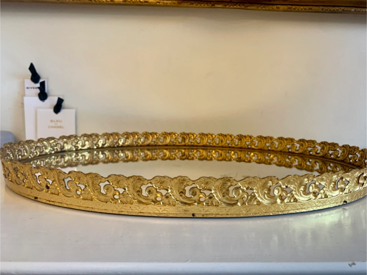 Gold Decorative Oval Mirror Tray - photo 2