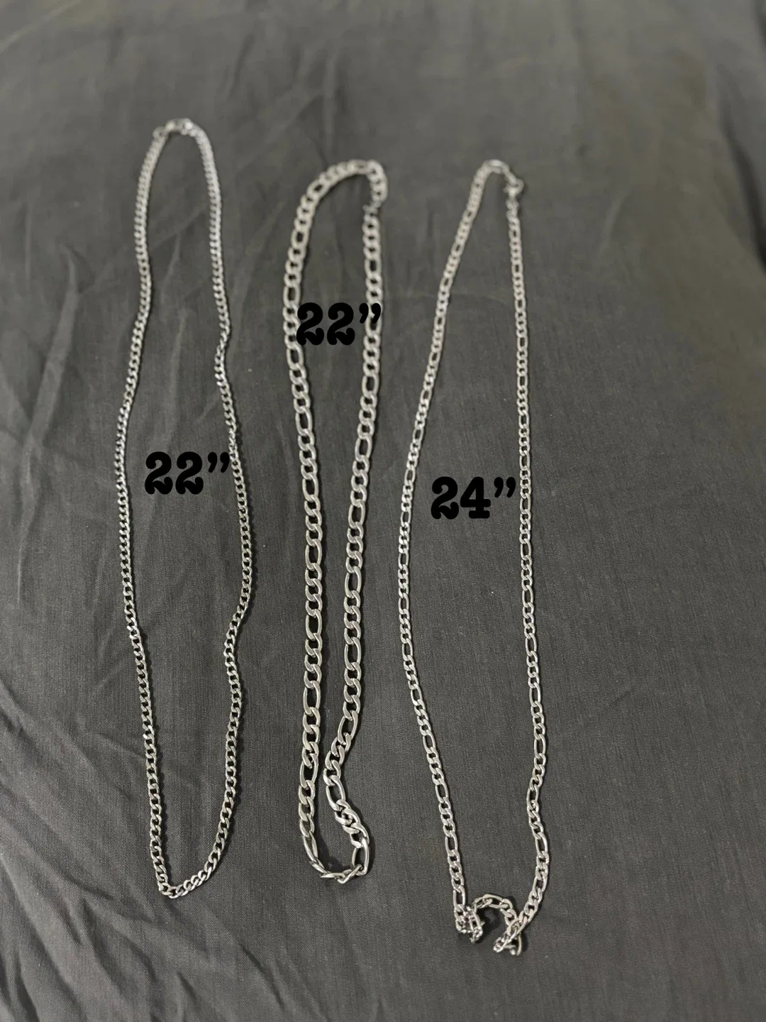 Stainless steel Silver Chains - 22" and 24"