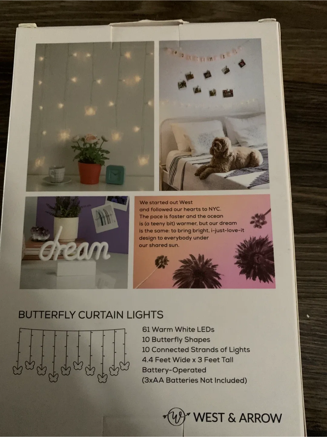 West & Arrow Butterfly Curtain Lights - New in Box image indicator(2)