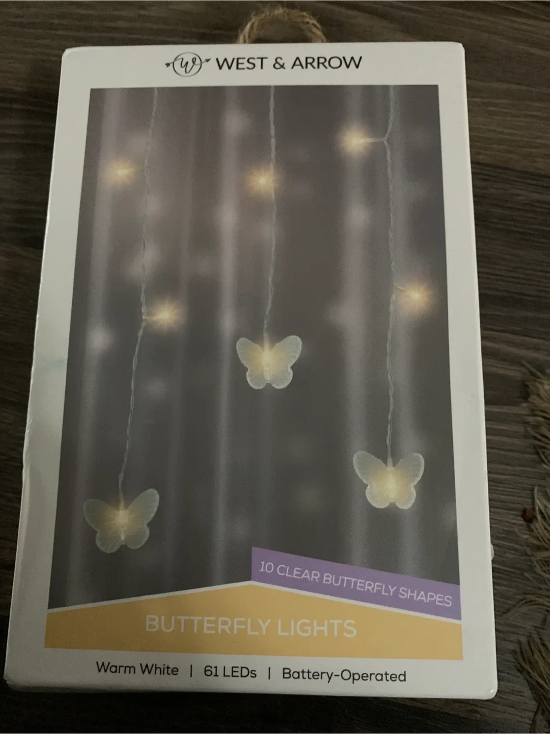 West & Arrow Butterfly Curtain Lights - New in Box