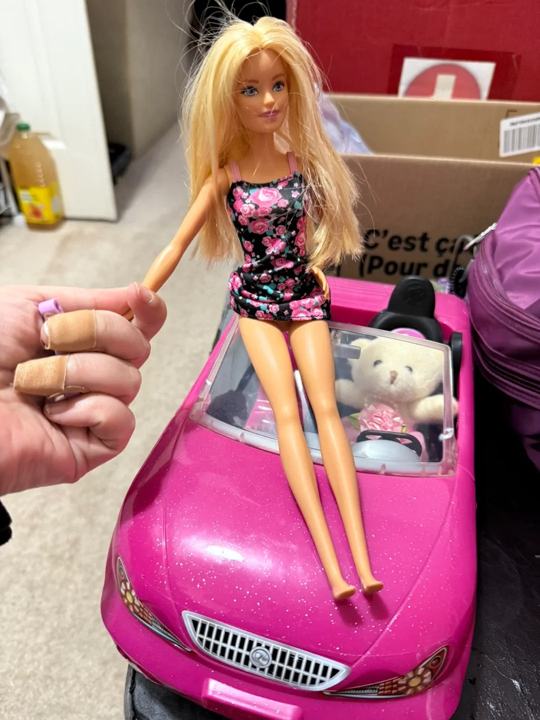 Barbie Pink Convertible Car and Barbie