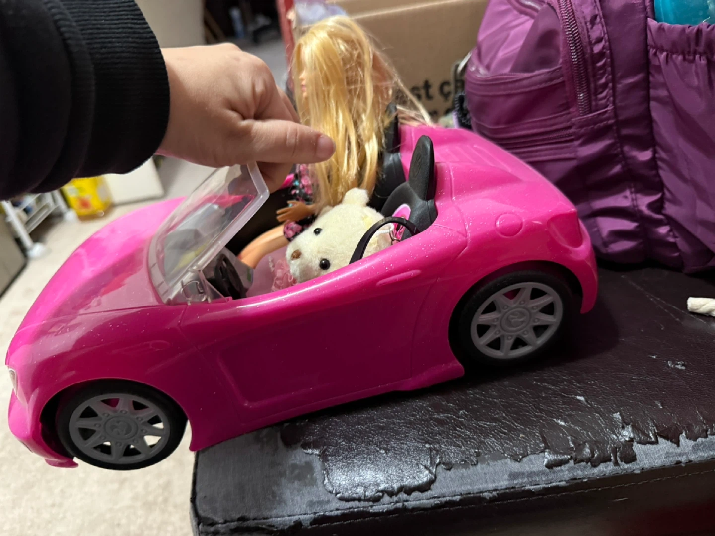 Barbie Pink Convertible Car and Barbie - photo 4