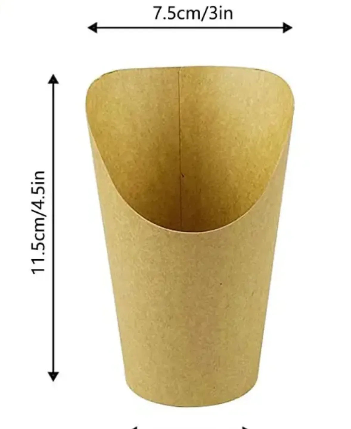 50 New Kraft Paper Food Cones, 11.5cm tall