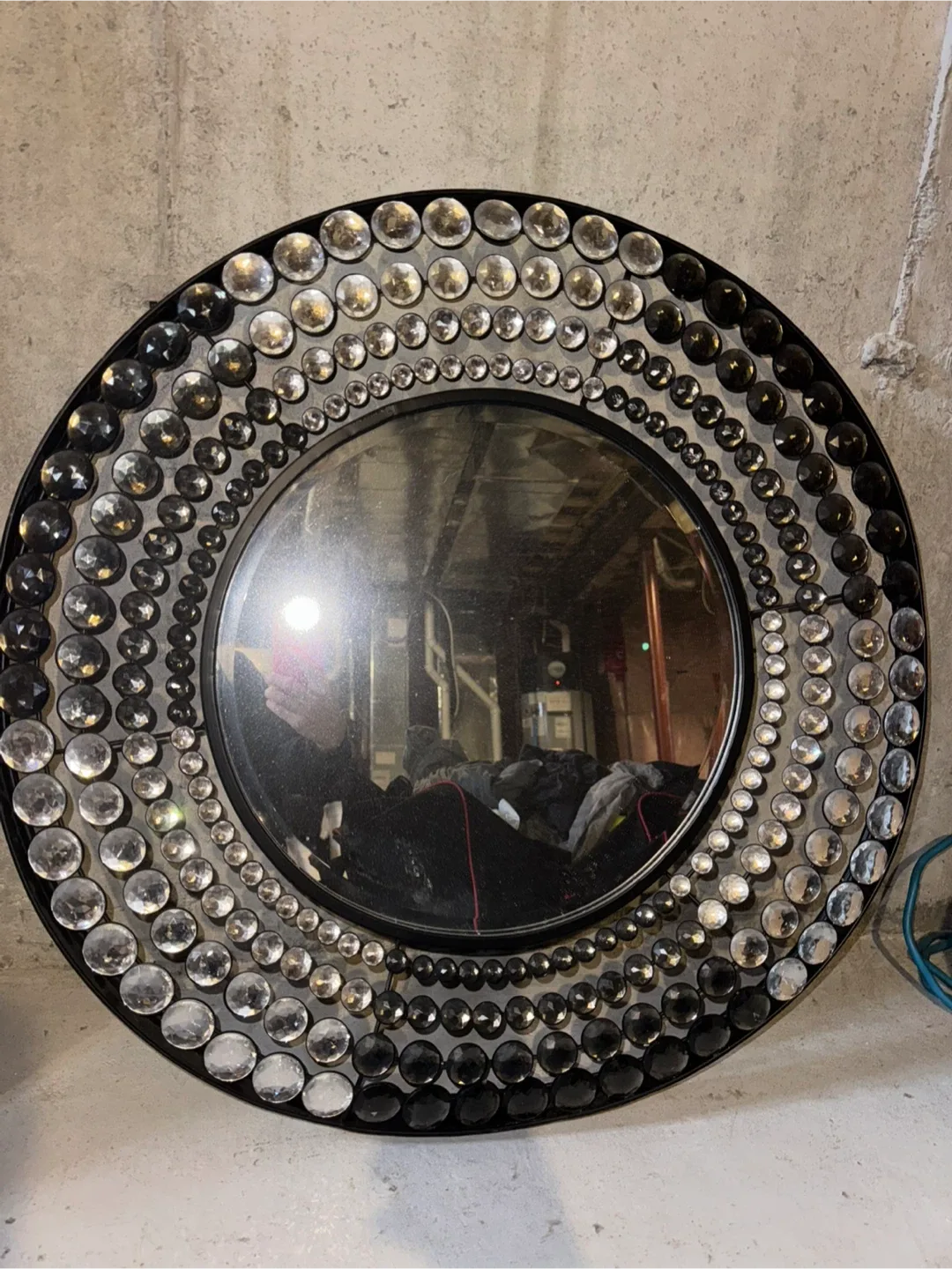 Round Beaded Wall Mirror