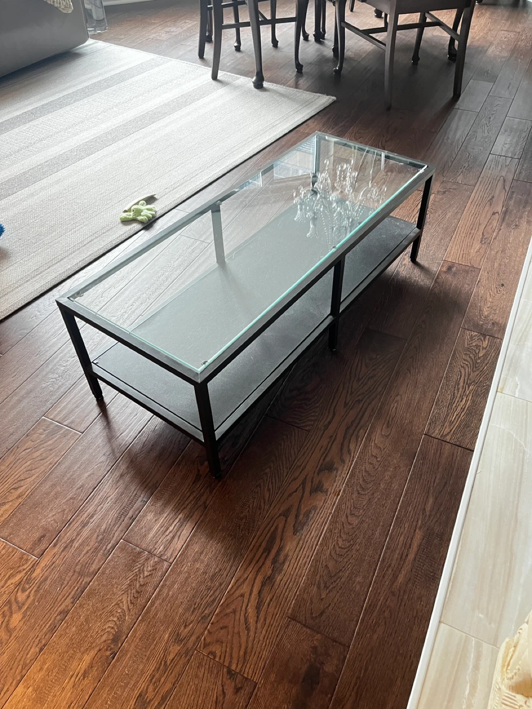 Glass Top Coffee Table - Black Frame - photo 3