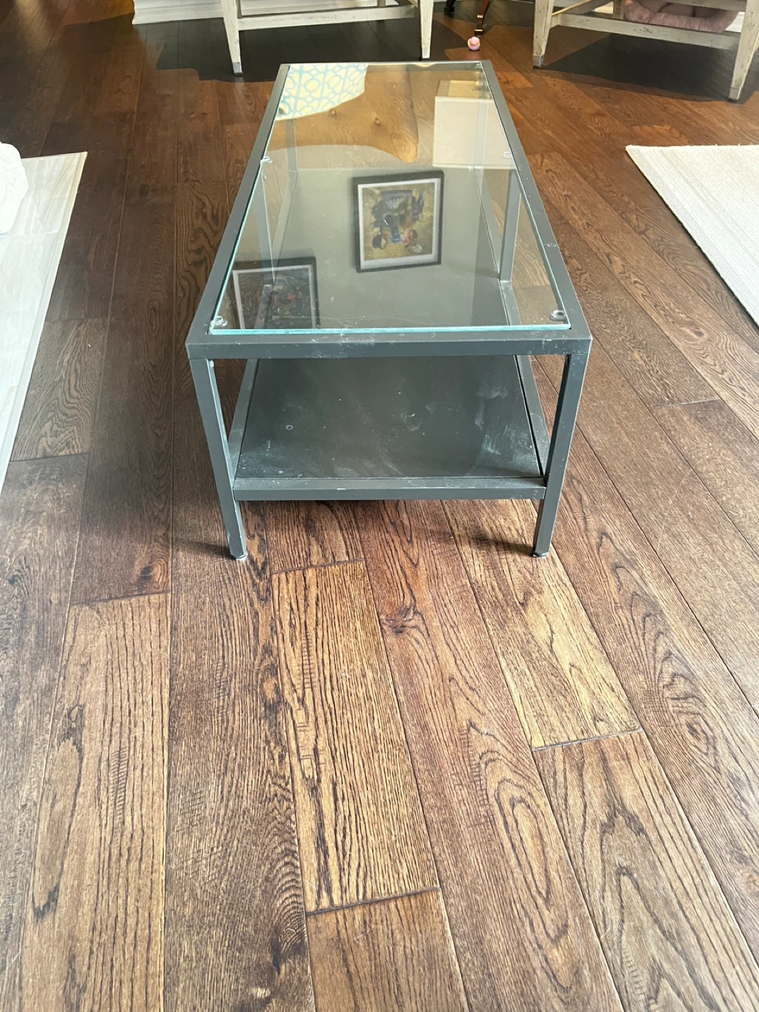Glass Top Coffee Table - Black Frame - photo 2