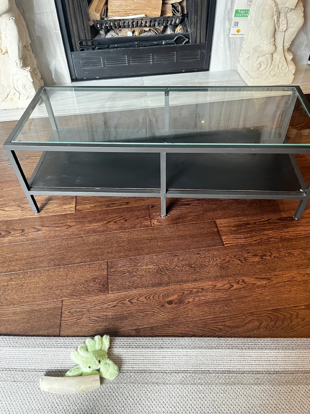 Glass Top Coffee Table - Black Frame