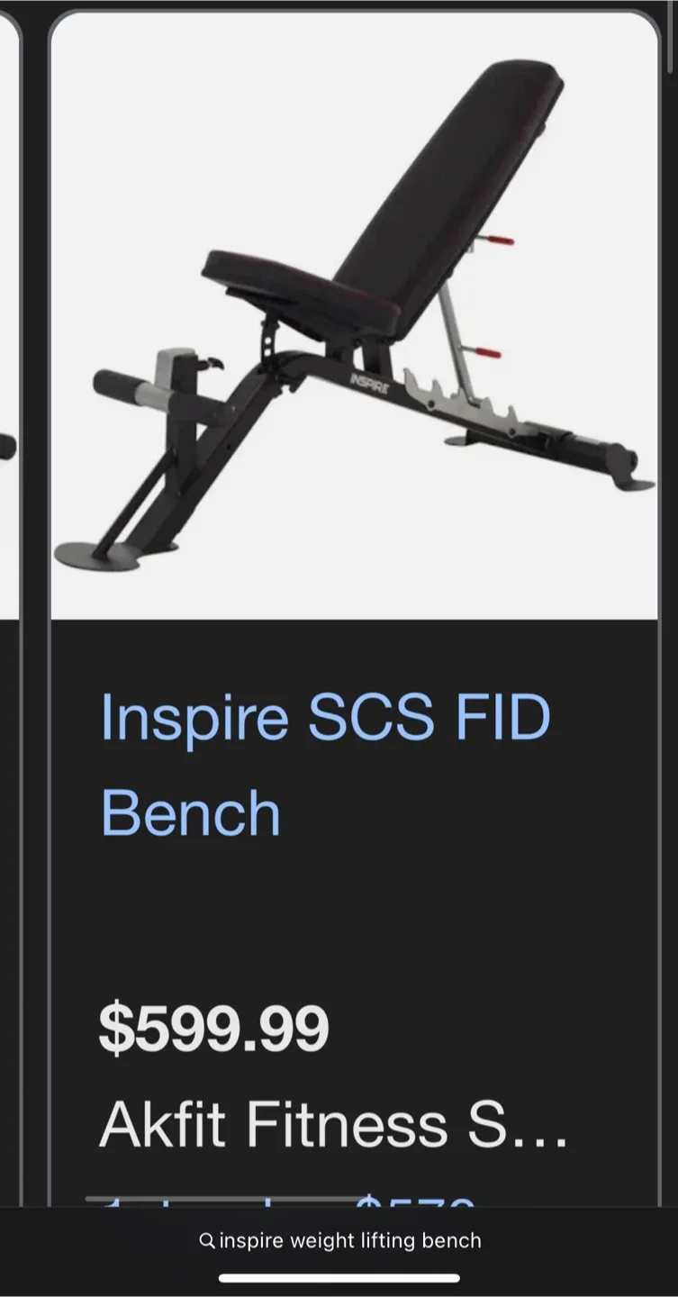 Inspire SCS FID Adjustable Weight Bench