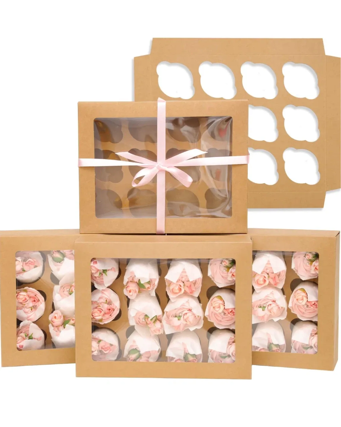 12 New Cupcake Boxes with Inserts - $2 for all!