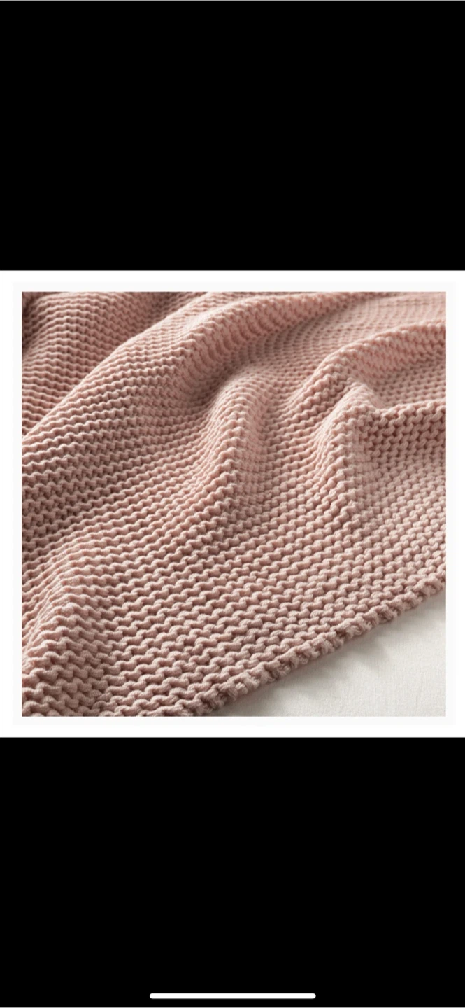 Blush Pink Knit Throw Blanket