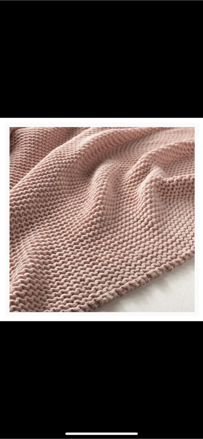 Blush Pink Knit Throw Blanket