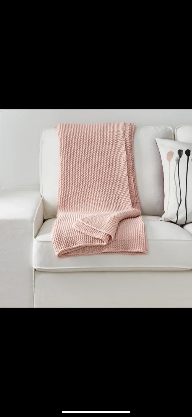 Blush Pink Knit Throw Blanket - photo 3
