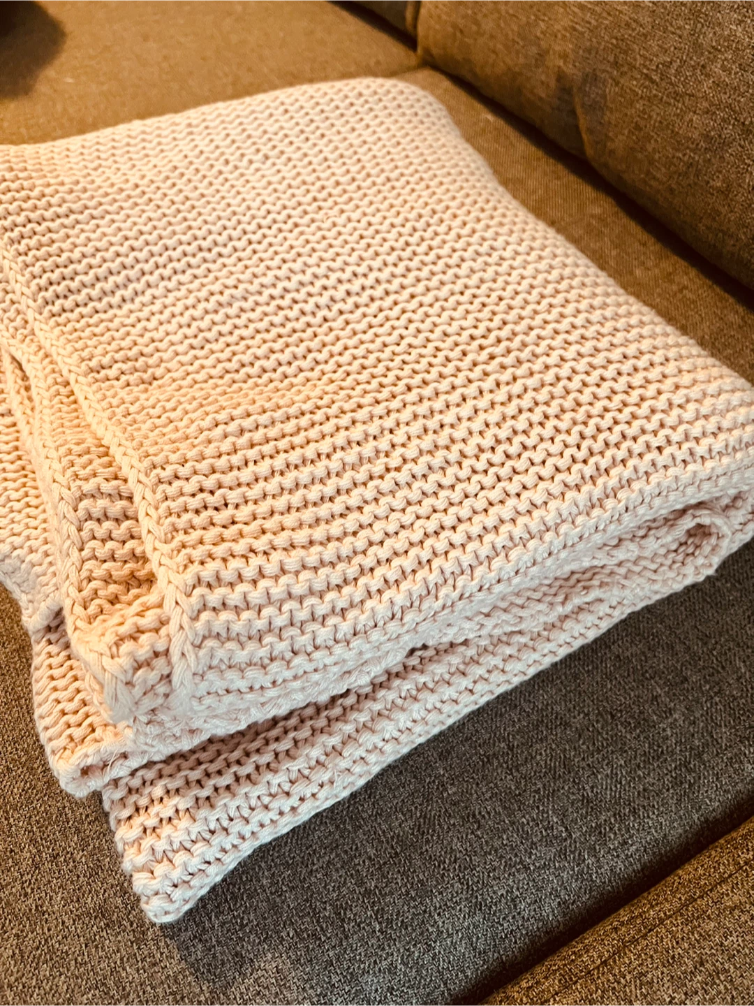 Blush Pink Knit Throw Blanket - photo 4