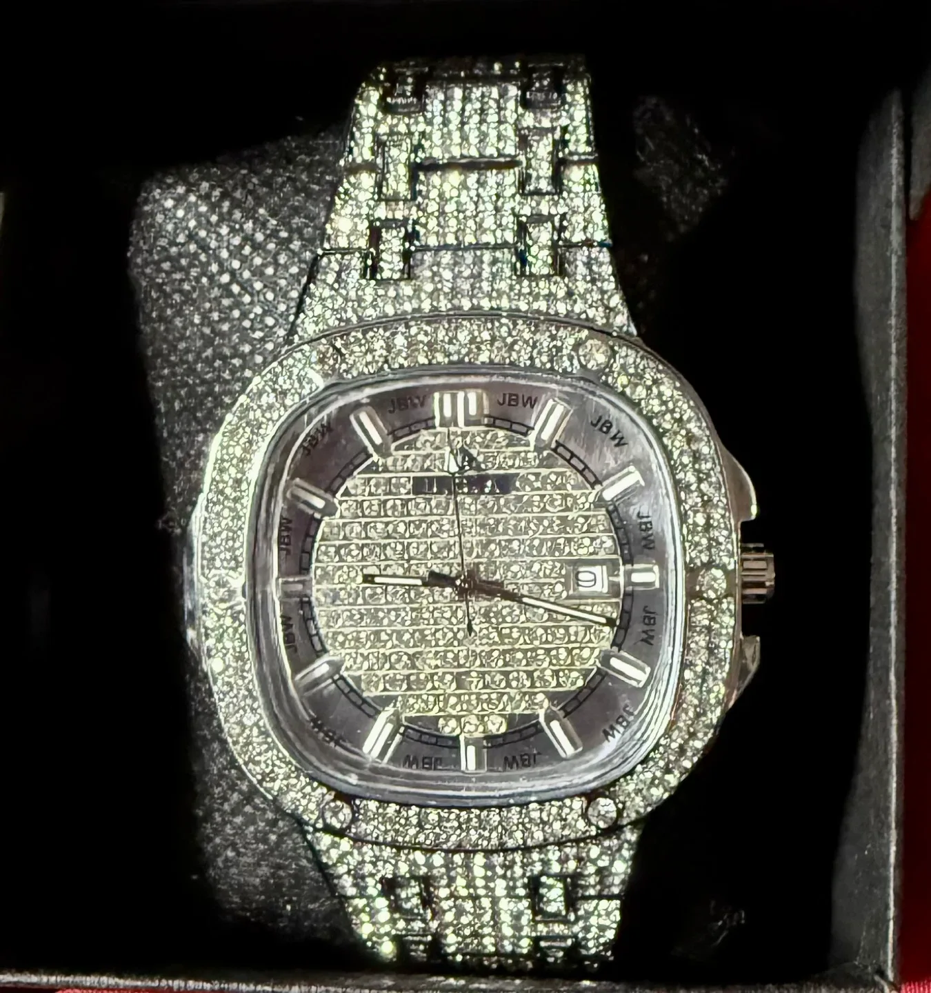 JBW Diamond Silver Watch w/ Box