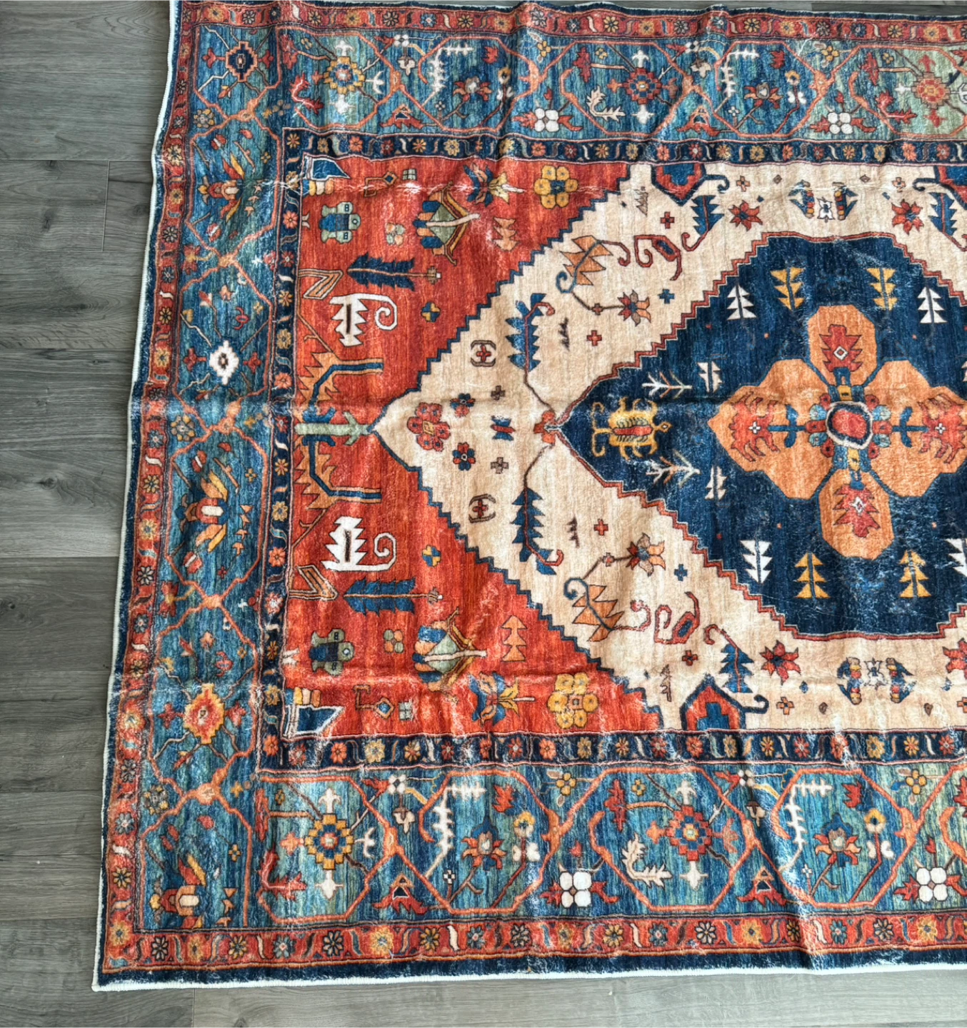 Area Rug - Red, Blue, Beige - photo 2