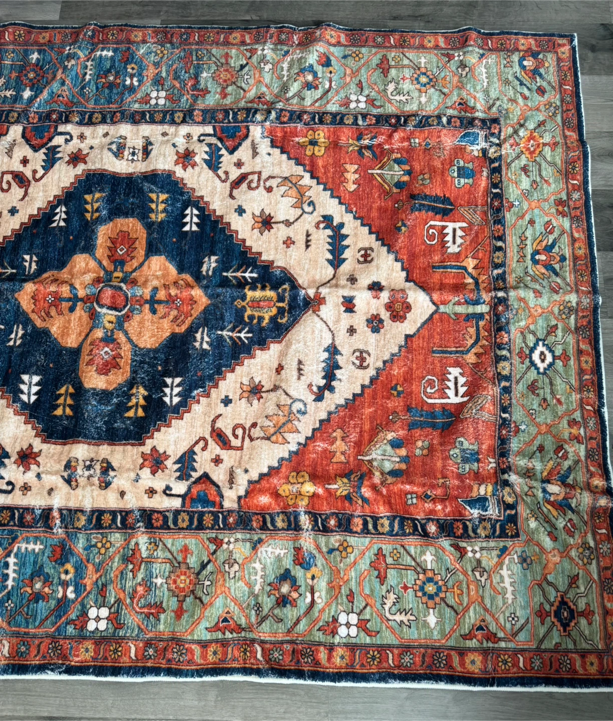 Area Rug - Red, Blue, Beige - photo 3