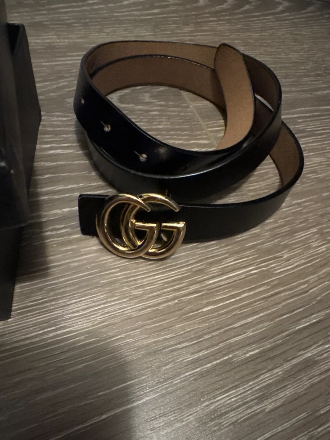 Gucci Black Leather Belt with Box image indicator(2)