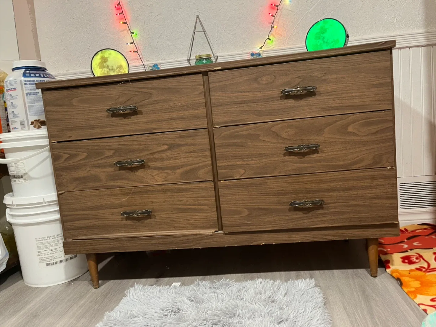 Vintage Brown Wood Dresser image indicator(2)