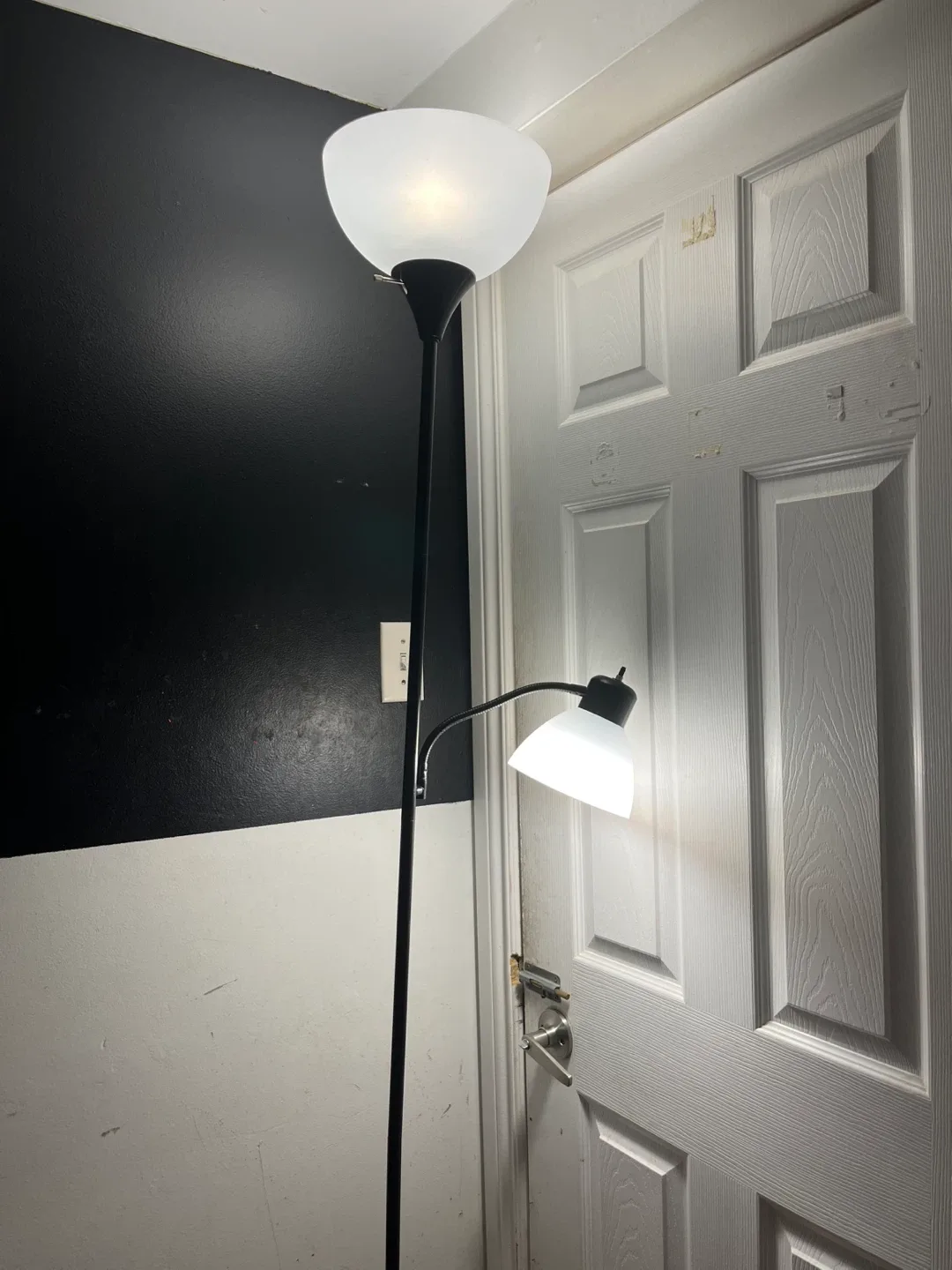 Floor Lamp with Reading Light - Black