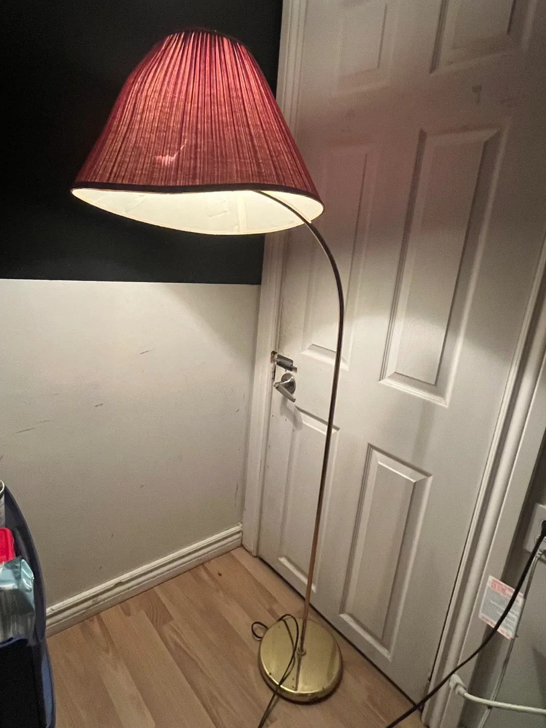 Floor Lamp with Burgundy Shade